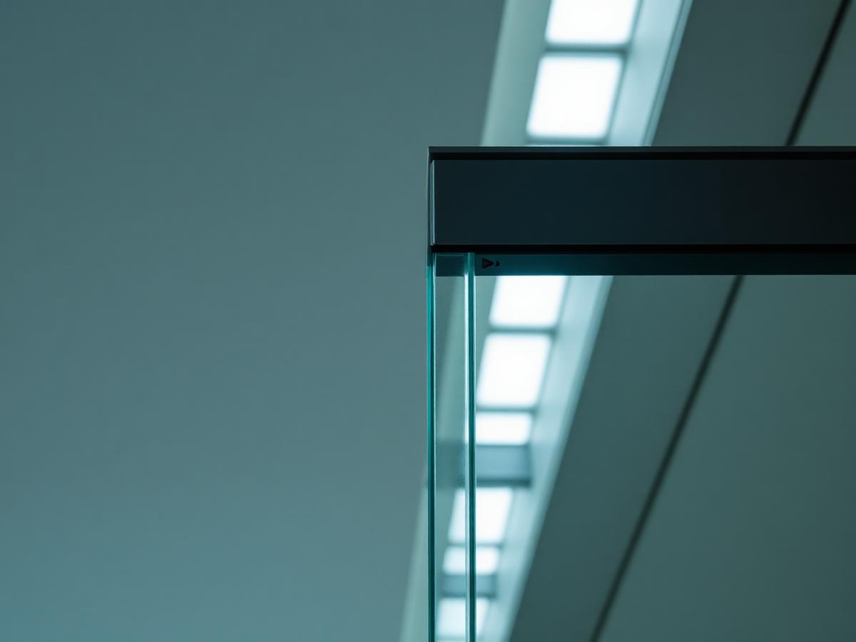 Detalhe das camadas de vidro laminado de segurança